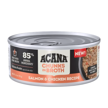 Acana  Canned Food Chunks In Broth Salmon & Chic 155g (12 cans)